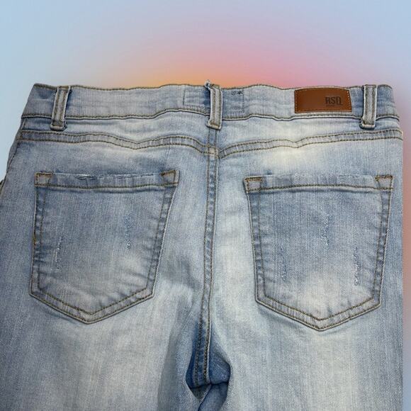RSQ Women’s 12 Faded Distressed SUPER SKINNY Blue Jeans - Picture 3 of 4